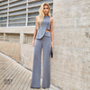 Conjunto Regata e Calça Alfaiataria Aline Cinza