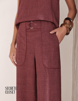 Conjunto Blusa e Calça Viés Dana Terracota