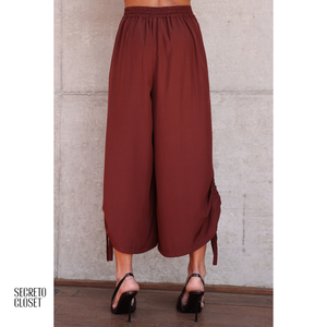 Conjunto Blusa e Calça Amarração Mirela Marrom