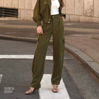 Calça Cargo Cupro Helene Verde Militar