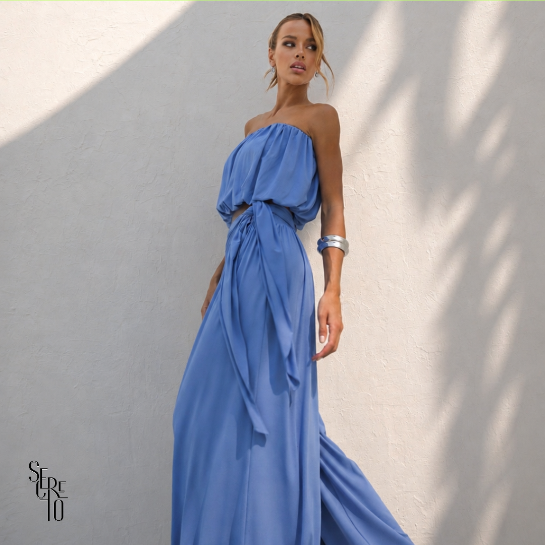 Conjunto Blusê e Calça Aladin Roberta Azul