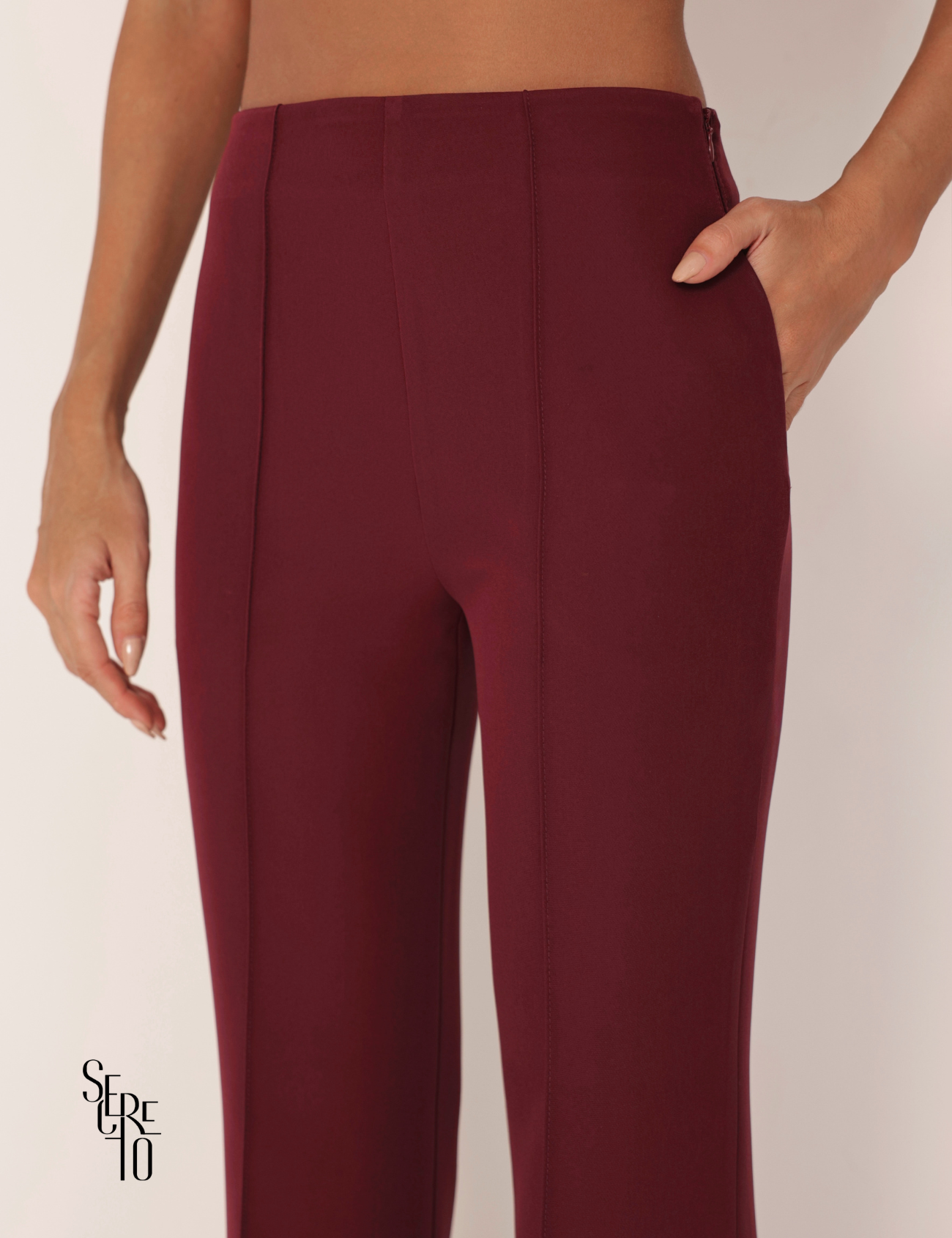 Conjunto Blusa Ombro e Calça Alfaiataria Anya Vinho