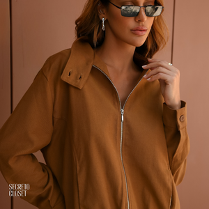Jaqueta Bomber Fivelas Monica Marrom
