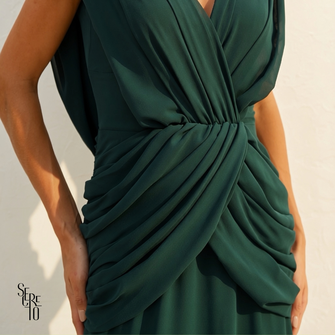 Vestido Longo Capa Alice Verde