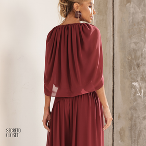 Conjunto Blusa e Calça Fluido Cammy Marsala