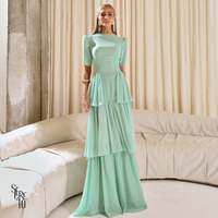 Vestido Longo Camadas Aisha Verde Menta