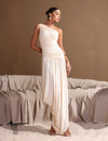 Vestido Longo Assimétrica Esther Champagne