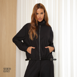 Jaqueta Bomber Fivelas Monica Preto