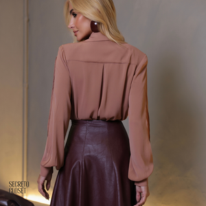 Camisa Manga Aberta Neila Capuccino