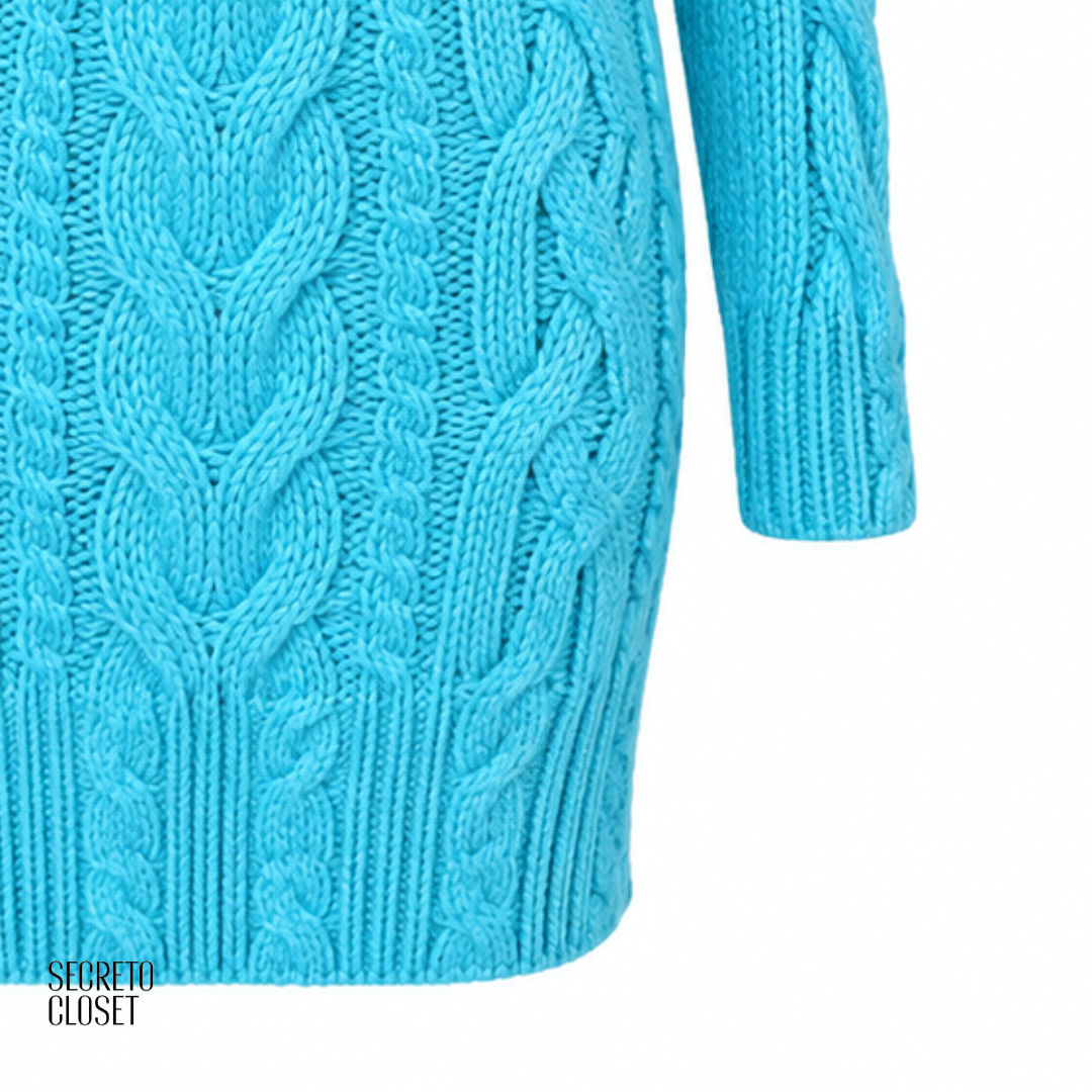 Vestido Curto Tricô Freya Azul Serenity