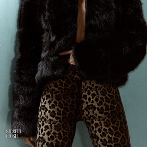Calça Legging Animal Print Saraki Marrom Escuro