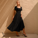 Vestido Longo Manga Sino Julia Preto