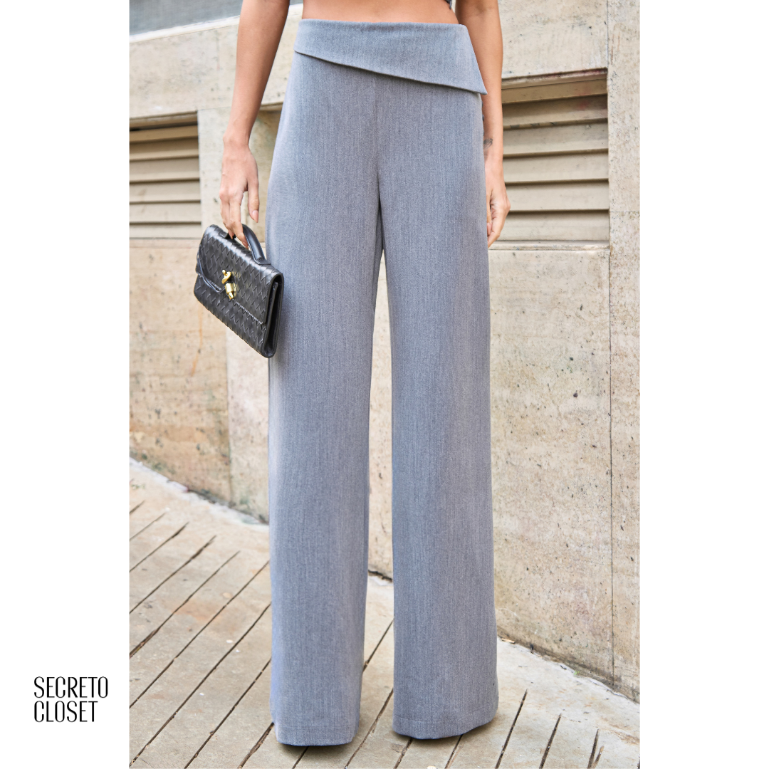 Conjunto Regata e Calça Alfaiataria Aline Cinza