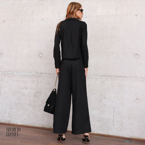 Conjunto Camisa e Calça Linho Alíciah Preto