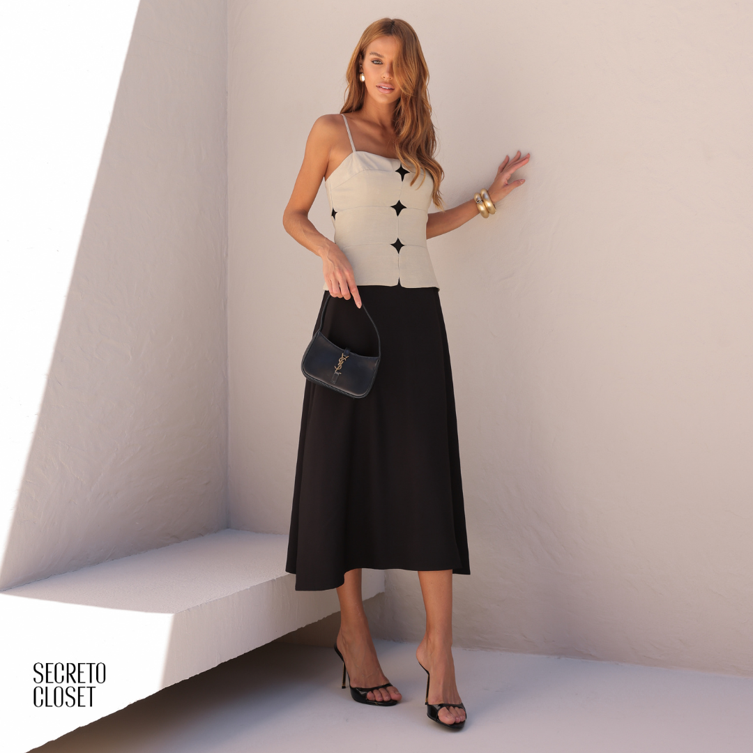 Vestido Midi Bicolor Vanessa Verde