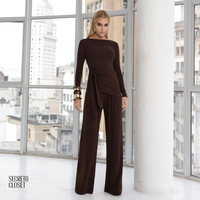 Conjunto Blusa e Calça Malha Joey Marrom