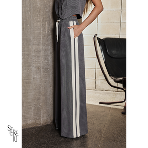 Conjunto Alfaiataria Risca de Giz Thalita Cinza