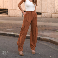 Calça Cargo Cupro Helene Caramelo