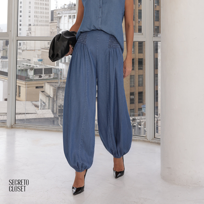 Calça Aladin Jeans Chambré Lara Azul Claro