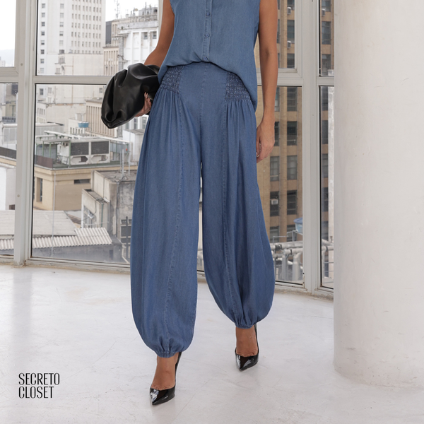 Calça Aladin Jeans Chambré Lara Azul Claro