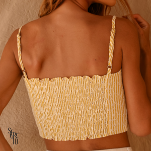 Cropped Listra Bordado Vittoria Camomila