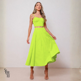 Conjunto Saia Midi Kyle Verde Limão