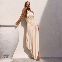 Vestido Longo Assimétrica Esther Cream