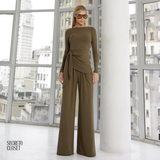 Conjunto Blusa e Calça Malha Joey Verde Musgo