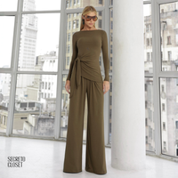 Conjunto Blusa e Calça Malha Joey Verde Musgo