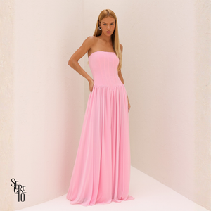 Vestido Barbatana Erica Rosa Claro