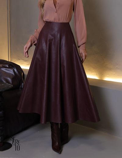 Saia Midi Courino Khris Vinho