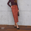 Saia Lápis Suede Valentina Camel