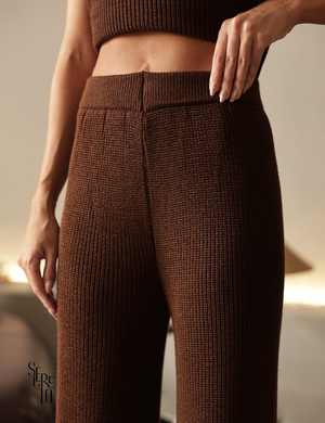Conjunto Regata e Calça Tricô Yara Café