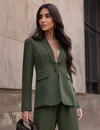 Blazer Alfaiataria Detalhe no Ombro Georgea Verde Militar