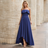 Vestido Longo Busto Pregas Mari Azul