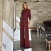 Conjunto Alfaiataria Texturizada Naira Vinho
