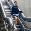 Conjunto Camisa e Short Saia Moletinho Elisa Azul Marinho