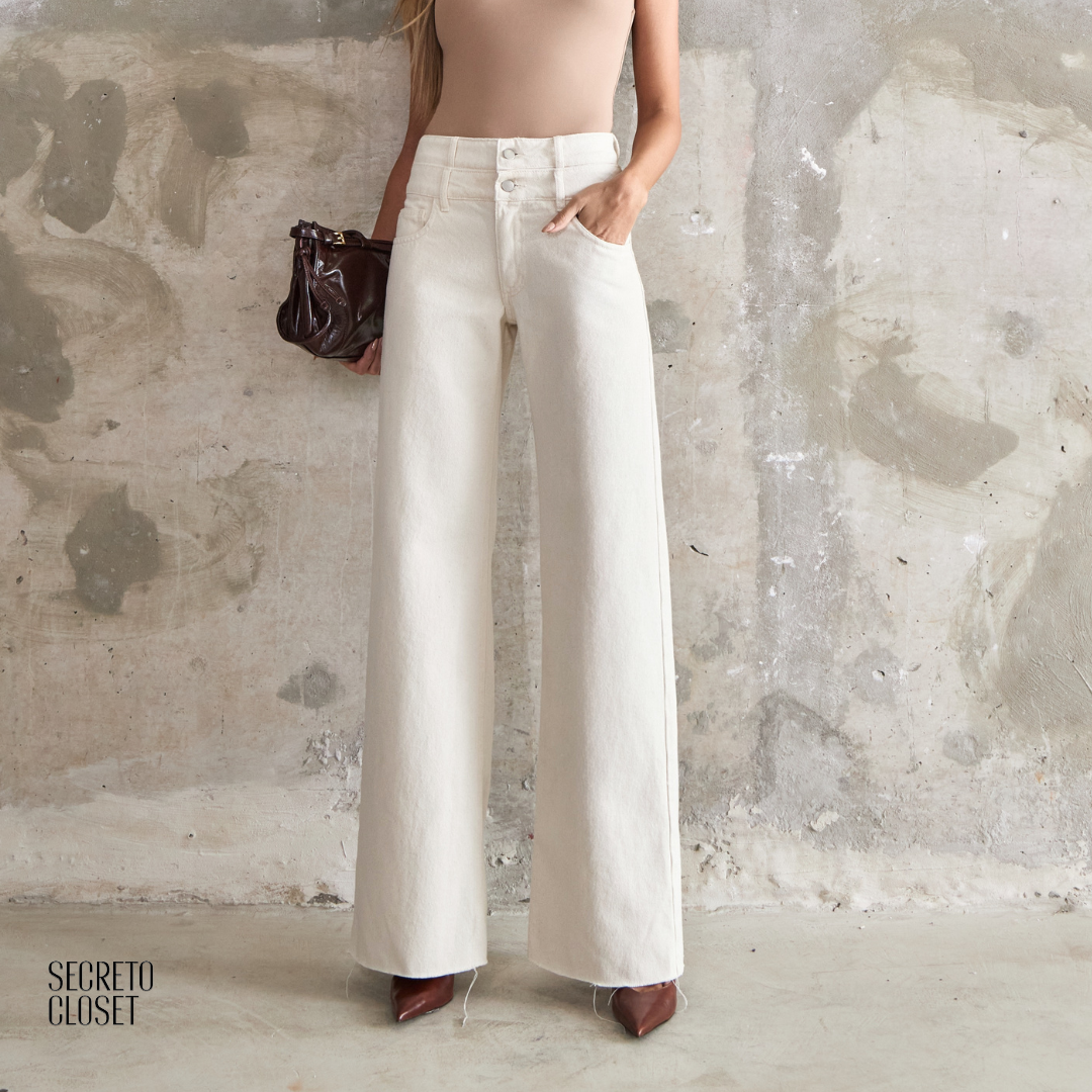 Calça Jeans Cós Duplo Charlotte Natural