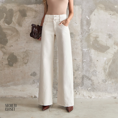 Calça Jeans Cós Duplo Charlotte Natural