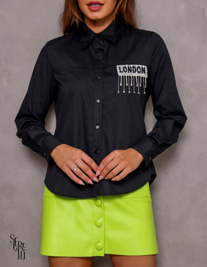 Camisa London Botões Preta