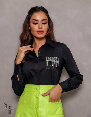 Camisa London Botões Preta