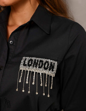 Camisa London Botões Preta
