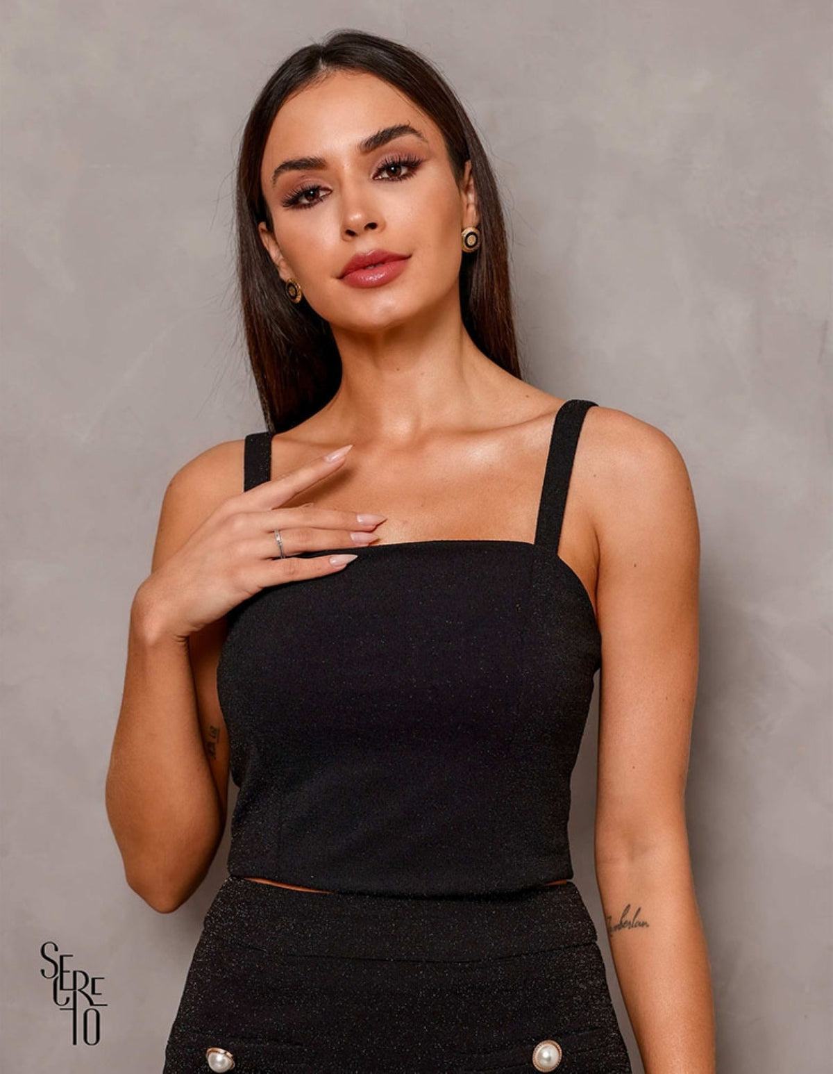 Conjunto Maira Lurex  Preto