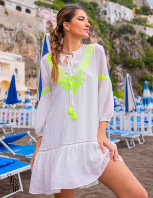 Vestido Bata Federica Bordado Lima