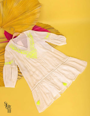 Vestido Bata Federica Bordado Lima