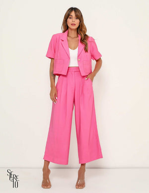 Blazer Cropped Ceci Rosa