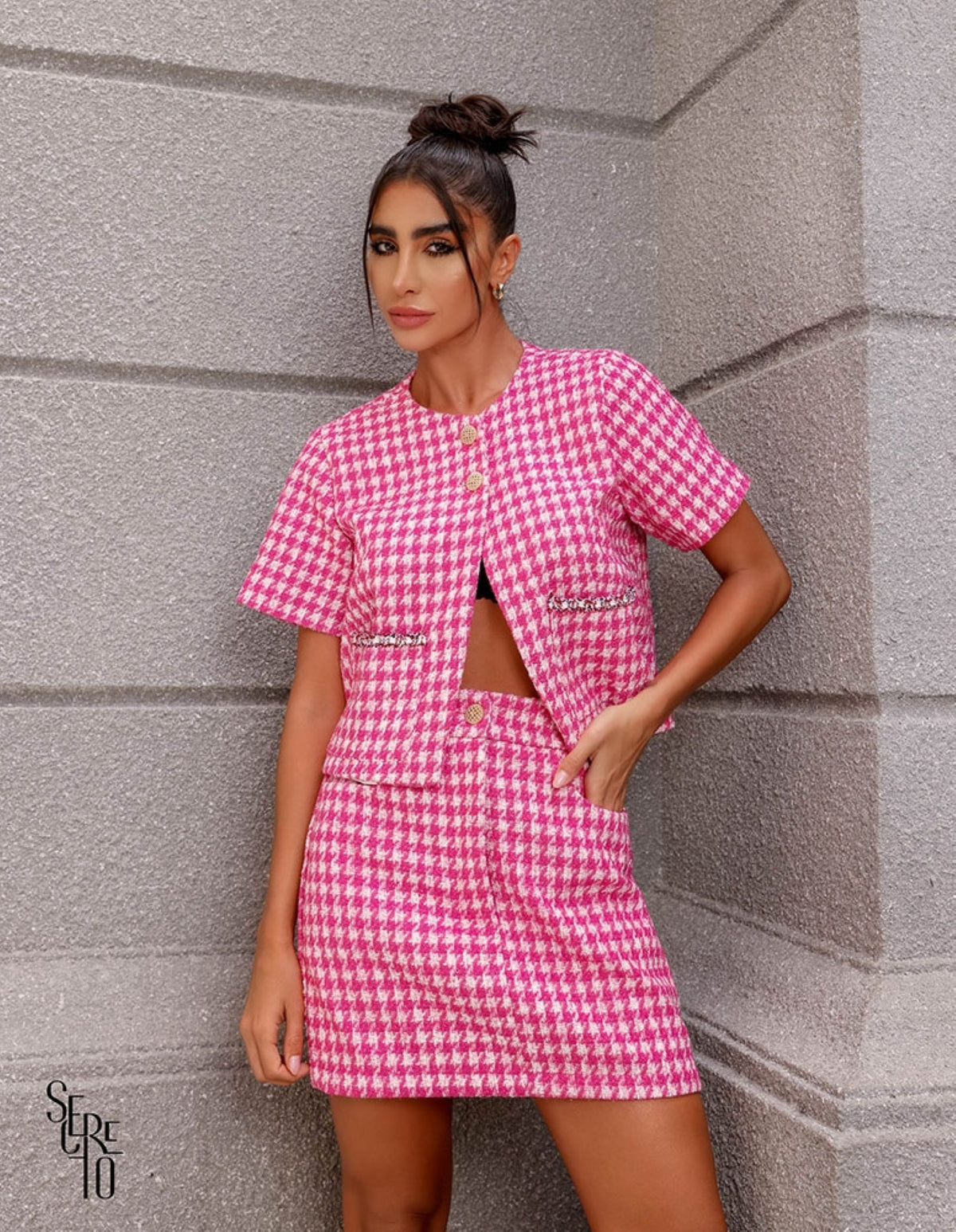 Saia Olivia Tweed Pink