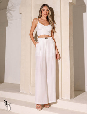 Conjunto Corpped e Calça Yolanda Off White