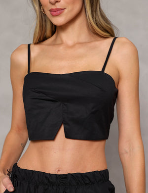 Conjunto Calça e Cropped Gina Preto