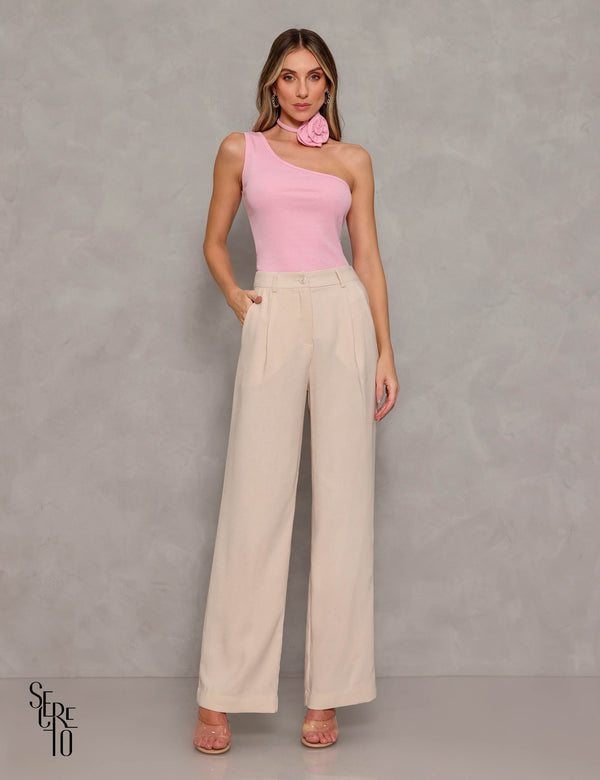 Calça Wide Leg Eloá Creme